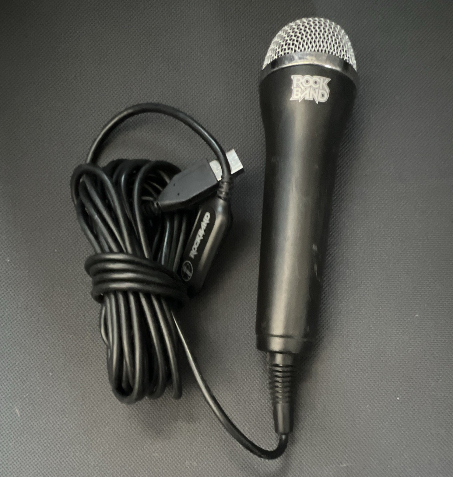Rock Band USB Wired Handheld Karaoke Microphone, Black/Silver