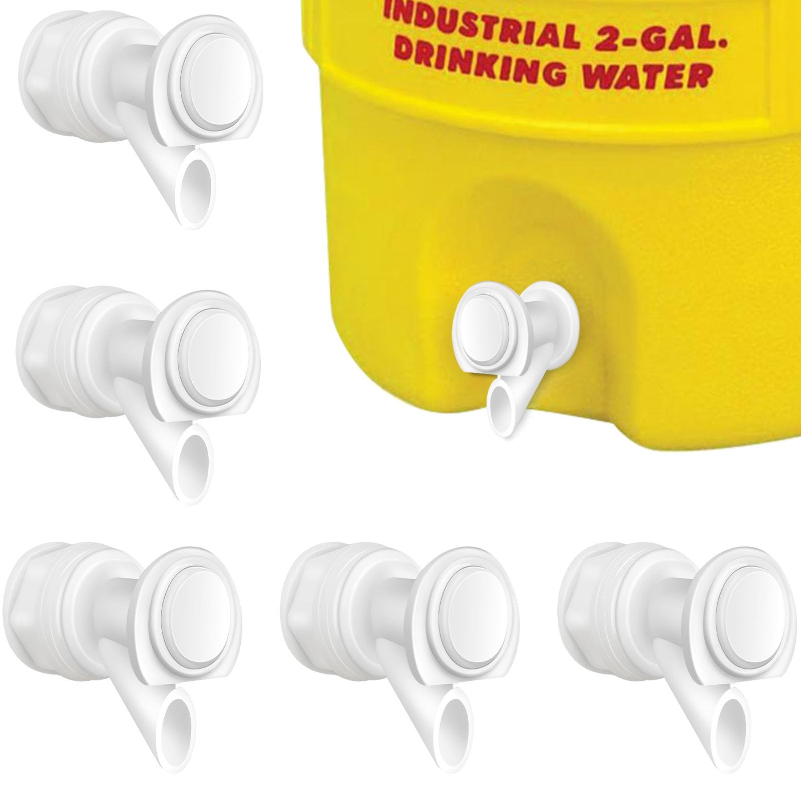 3Pcs Push Button Water Spigot Cooler Replacement, Reusable White