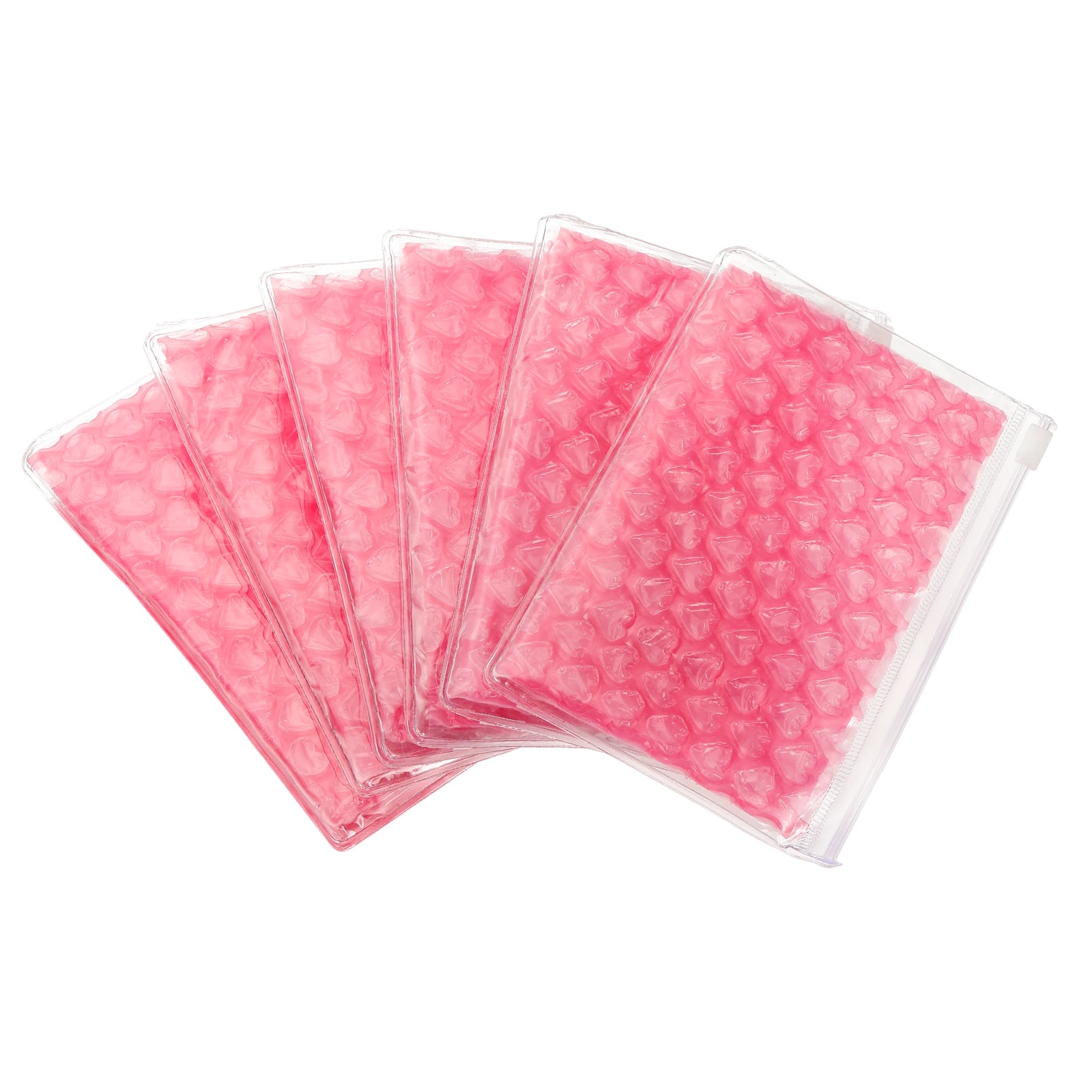 Clear Bubble Bags, (9 x 6 Inch, Rose Red) (6 Pcs), Heart Bubble Wrapping Pouches