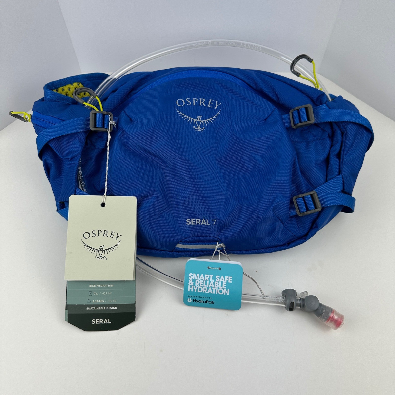 Osprey Seral 7 Lumbar Hydration Pack Postal Blue Bike Hiking Waist Bag with 1.5L