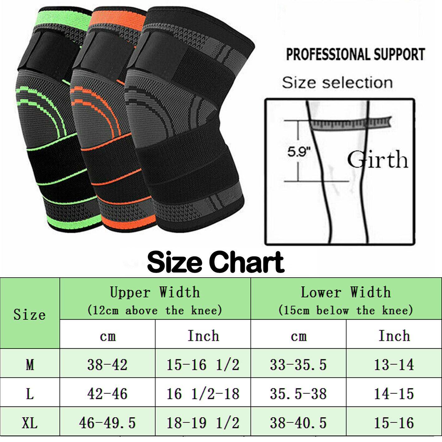Knee Pads Knee Sleeve Compression Brace Support Arthritis Joints Protector Sport