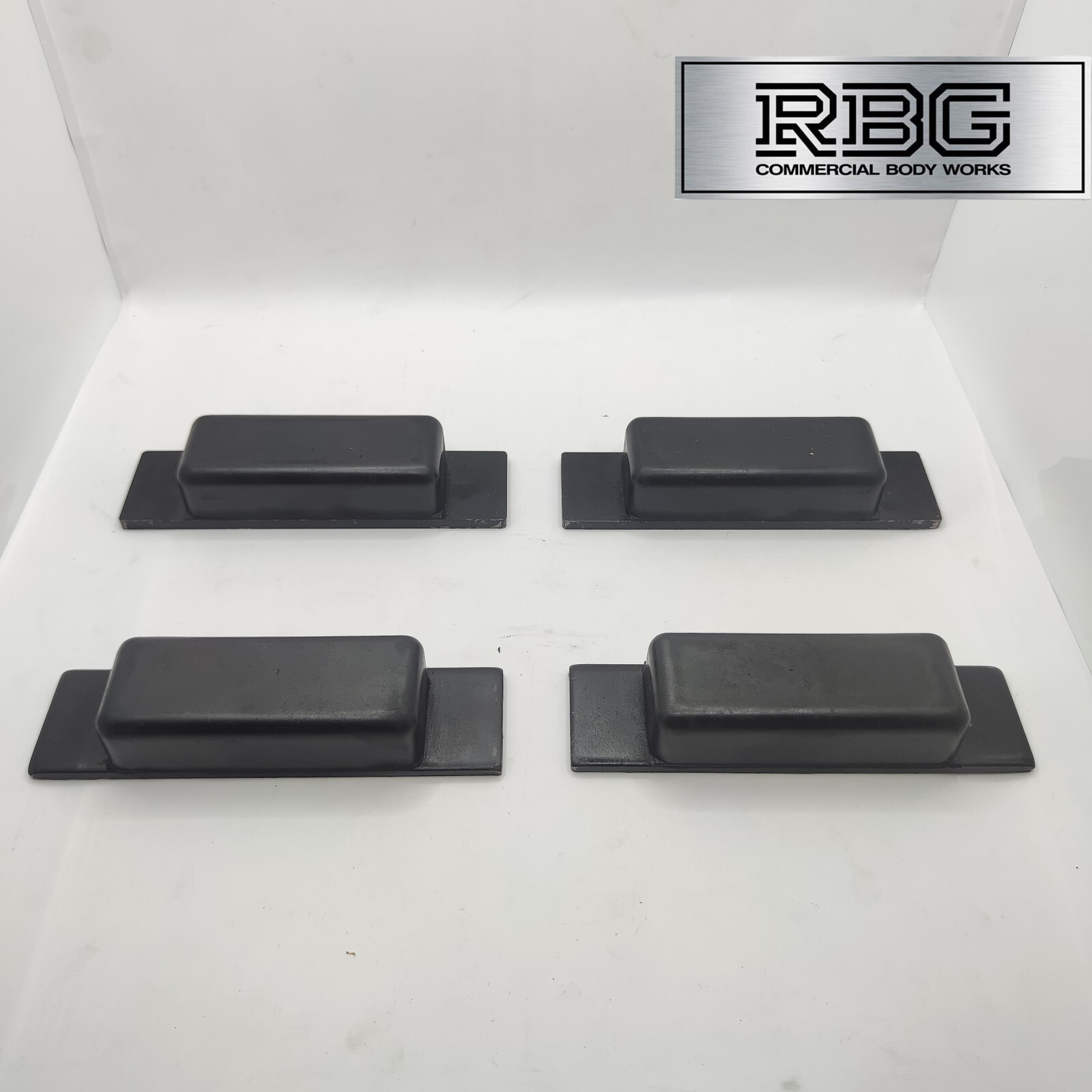Rubber Tipper Block Pads 4x Mild Steel Weld on Landing Buffer Trailer 150mm HGV