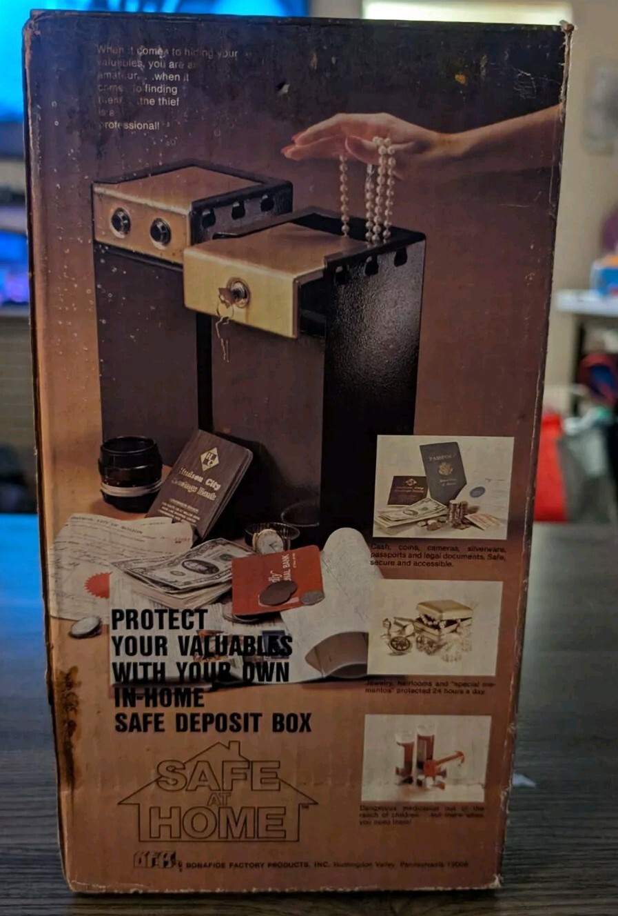 Safe At Home Safe Deposit Box Vintage New In Box Rare Safety Item