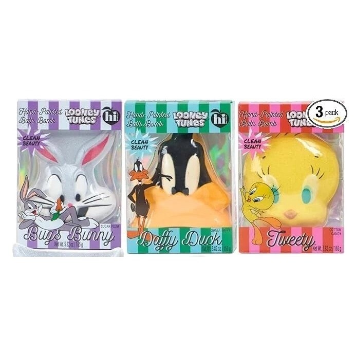 Hi Peach Layne Looney Tunes Hand-Painted Bath Bomb 3 Pack Set Birthday Gift New