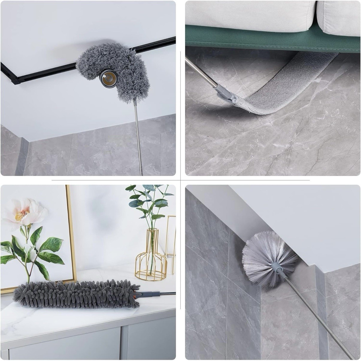 Microfiber Feather Duster 7PCS, Bendable Dusters 100 Inch Extension Pole NEW