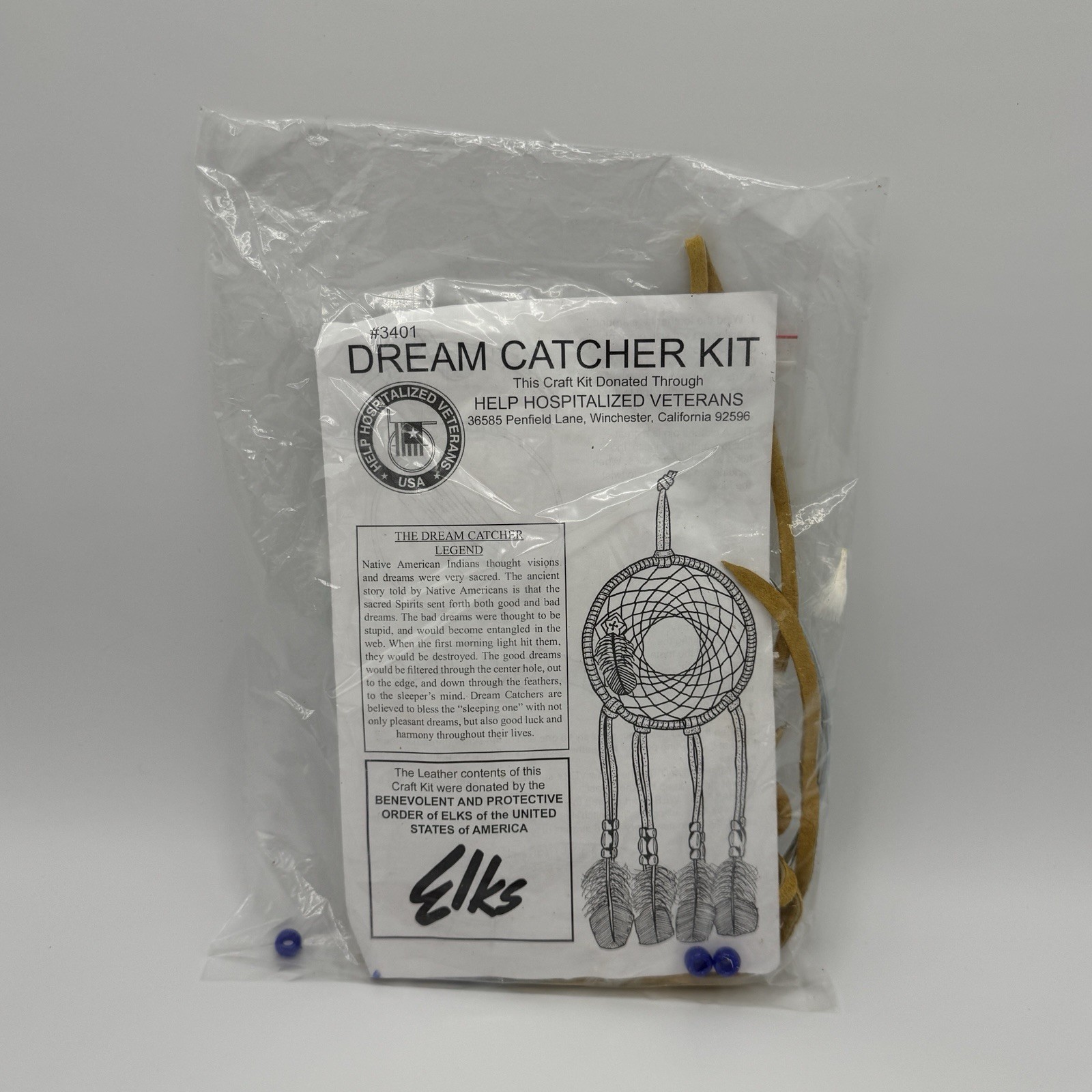 Dream Catcher Leather Craft Kit Dark Brown Help Hospitalized Veterans Brown