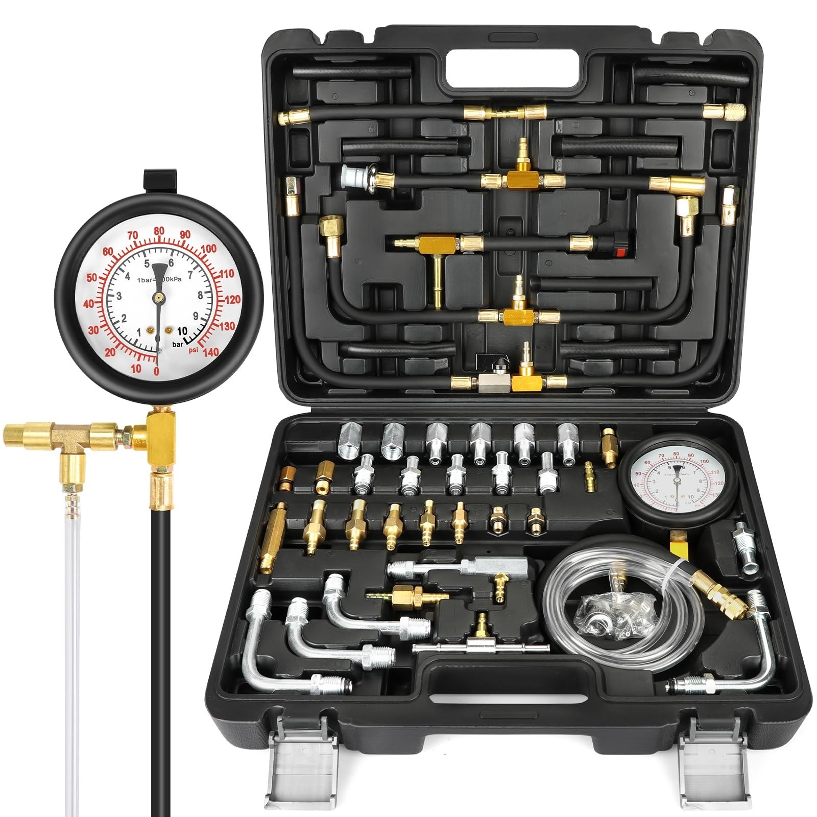 Uprimu UP8031 0-140PSI Fuel Injector Pump Pressure Tester Gauge Kit