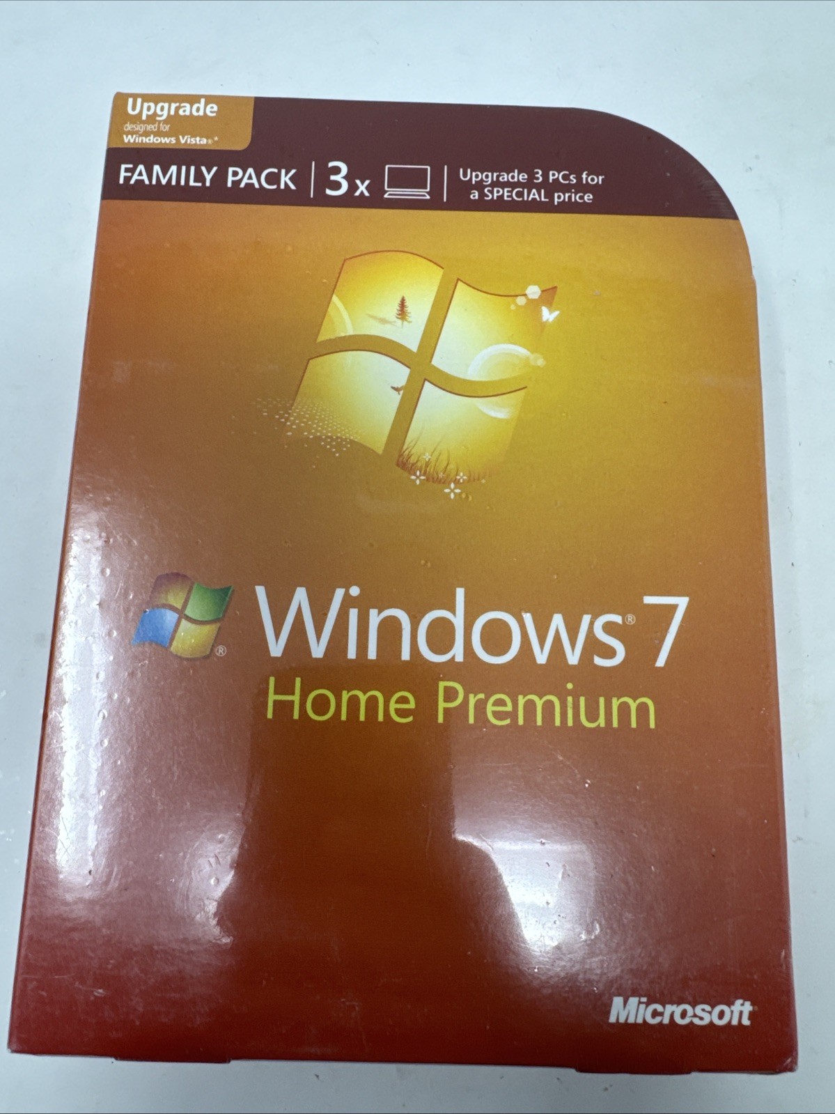 Microsoft Windows 7: Home Premium Upgrade Family Pack (3x PCs) - New, Sealed