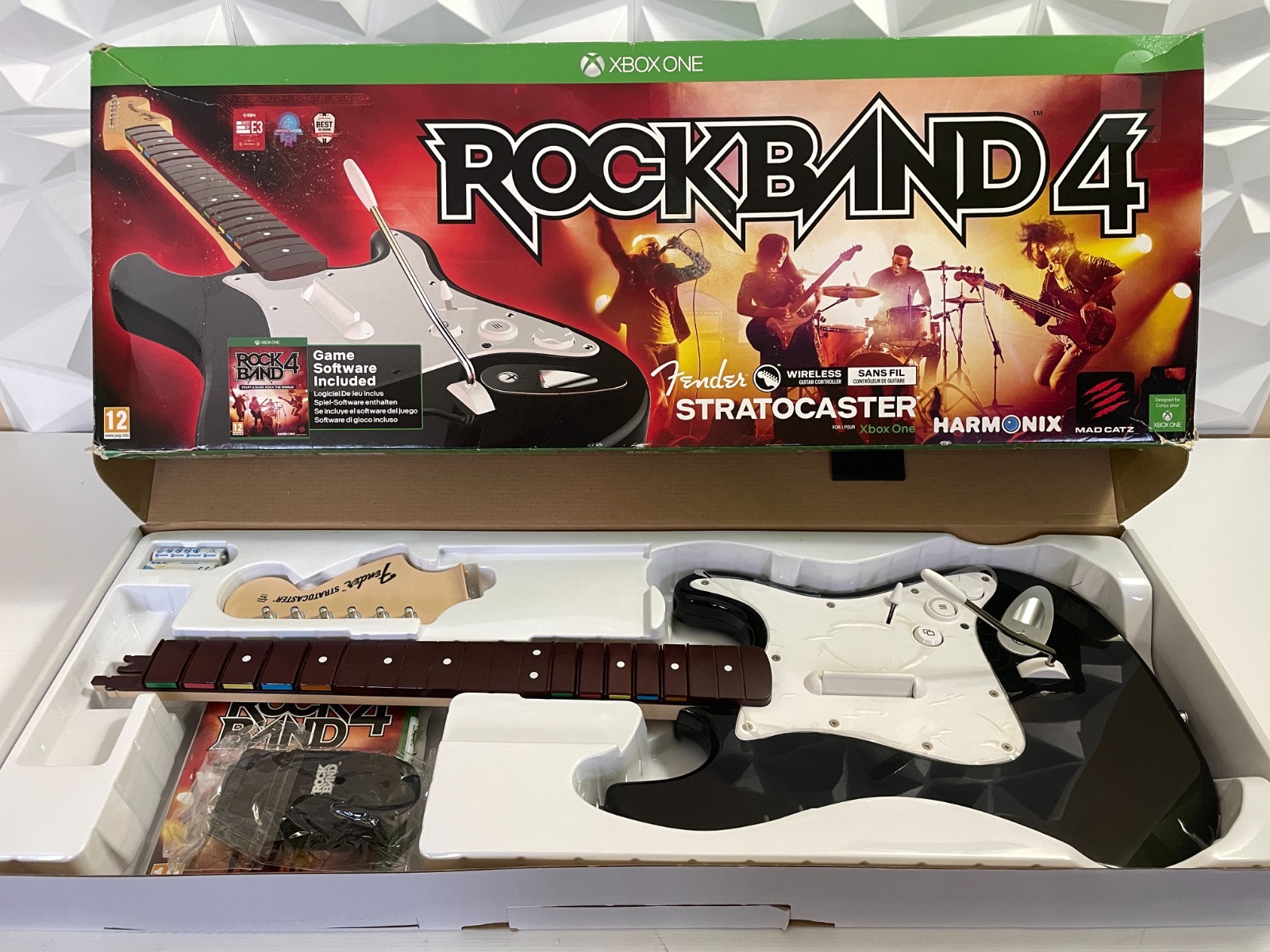 Rock Band Xbox One NEW with Guitar and Fender Stratocaster Game Under Warranty