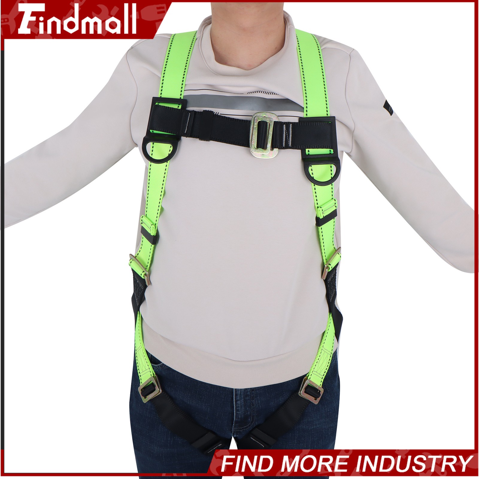 Findmall 5Points 1D Ring Fall Protection Full Body 100% Polyester Safety Harnes