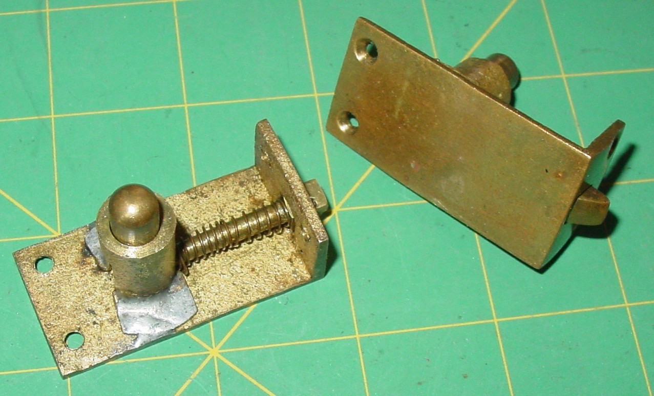Vintage Spring Drawer Cupboard Cabinet Door Brass Button Release Latch Rim Catch