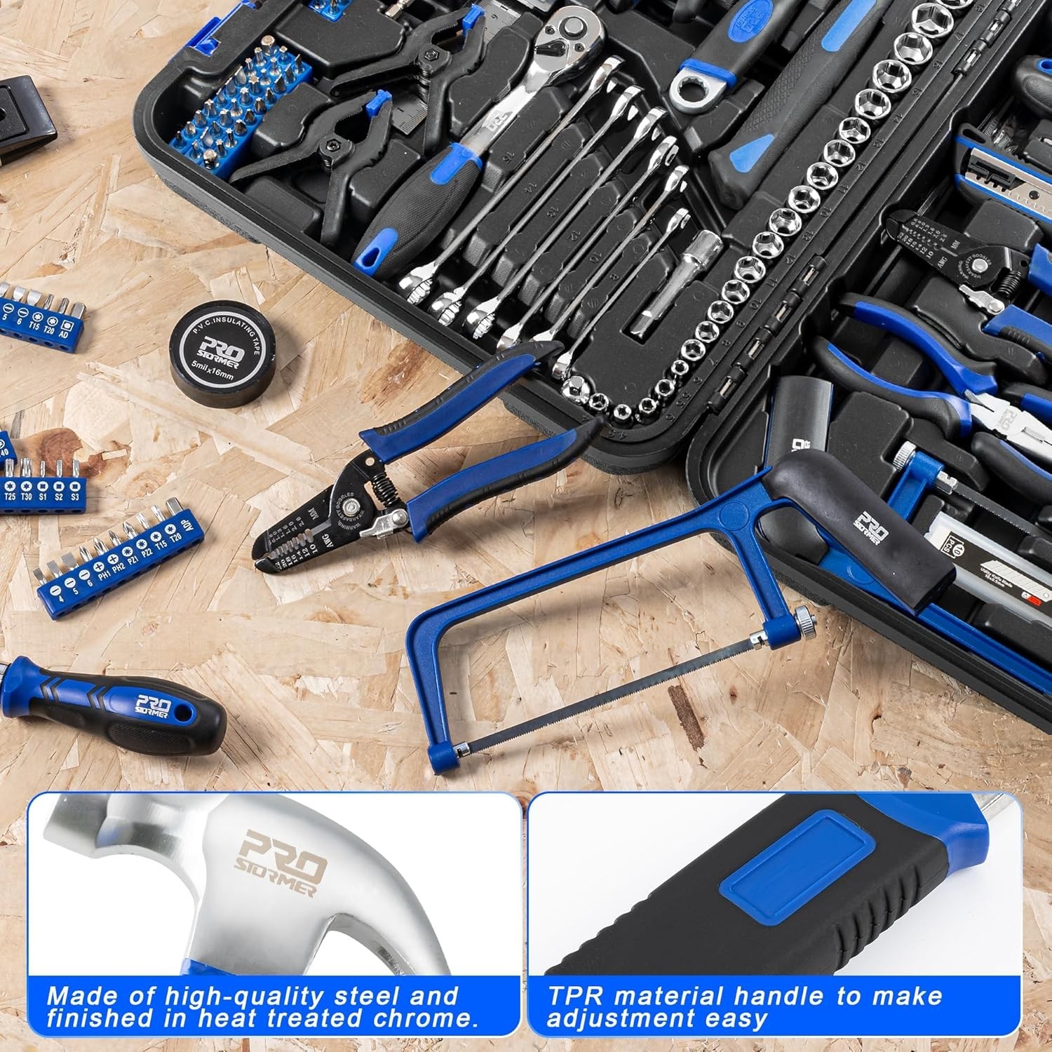 259-Piece Tool Kit, General Household Hand Tool Set with Plastic Storage Tool...