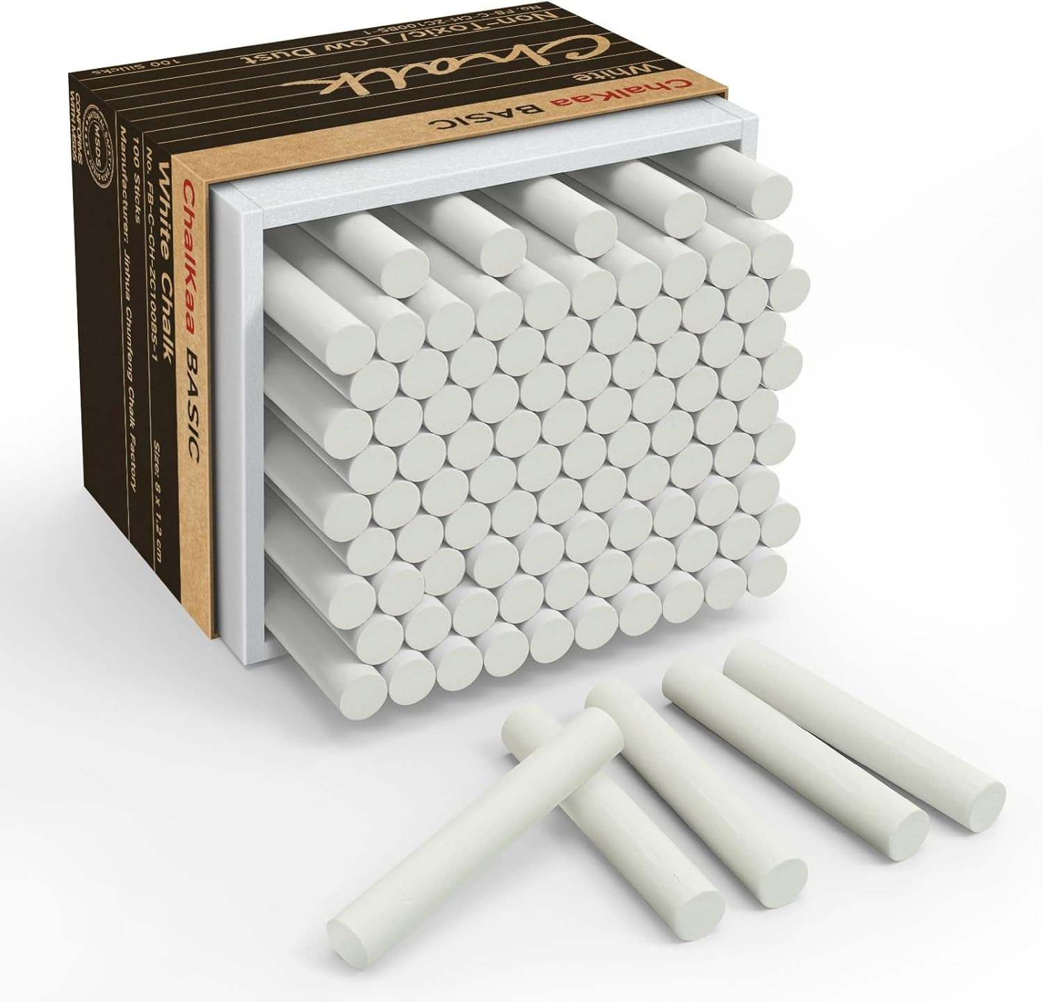 White Chalk 100PCS for Classroom, Office and Home Use, Non-Toxic School Supplies