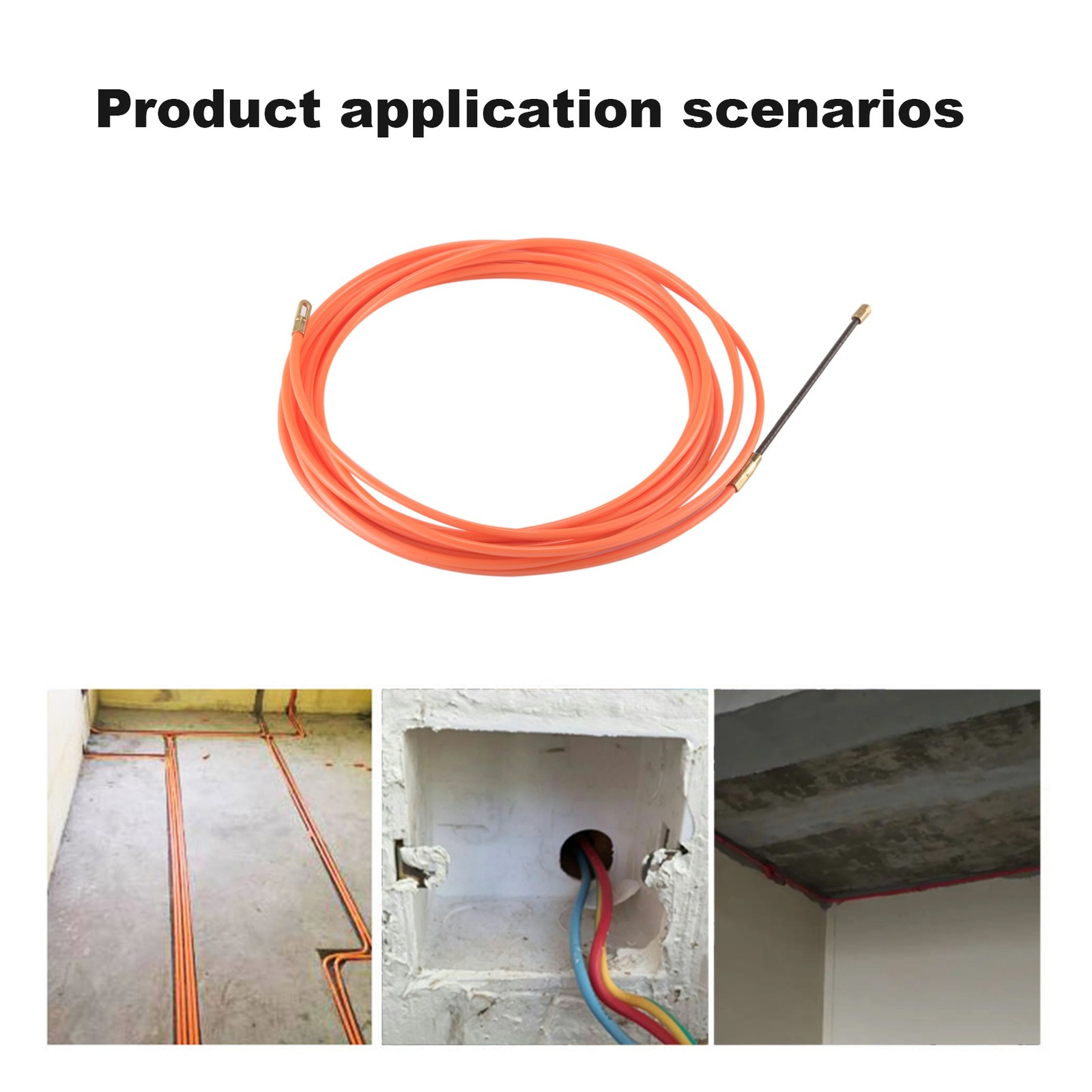 4Mm 5 Meter Orange Guide Device Nylon Electric Cable Push Pullers Duct3100