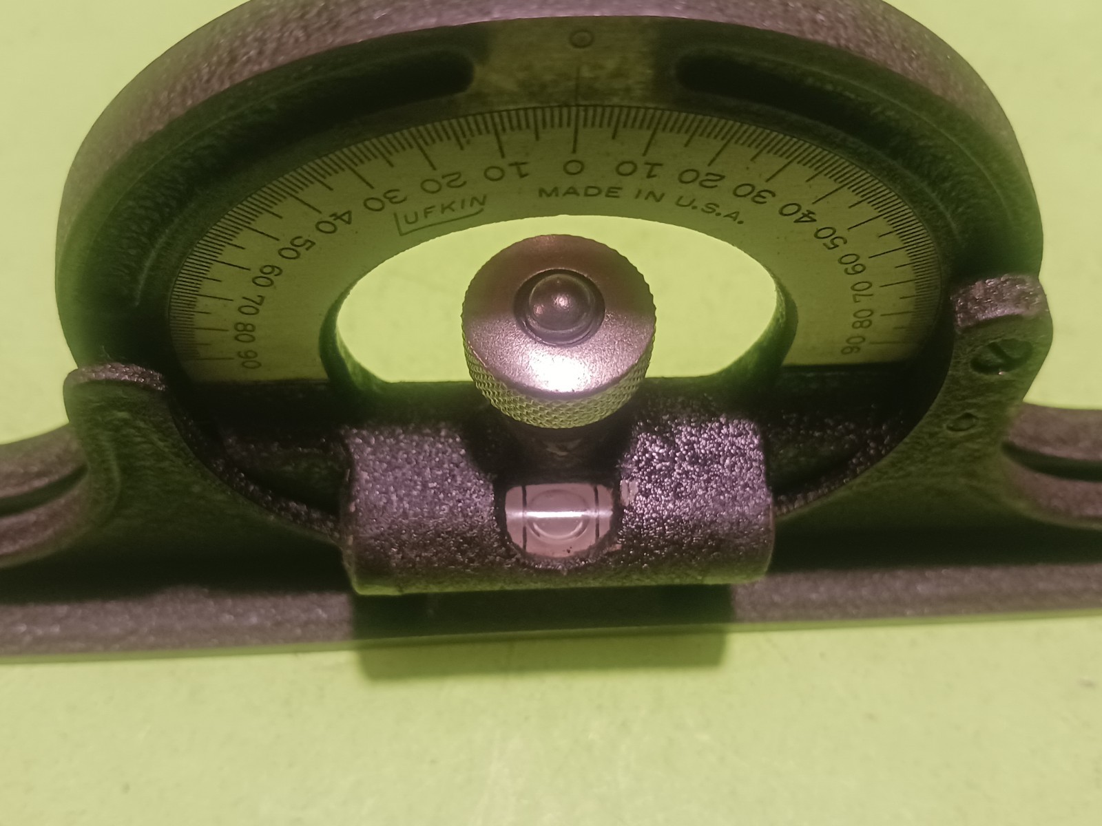 Vintage Lufkin combination square protractor Head (not rule)Black wrinkle finish