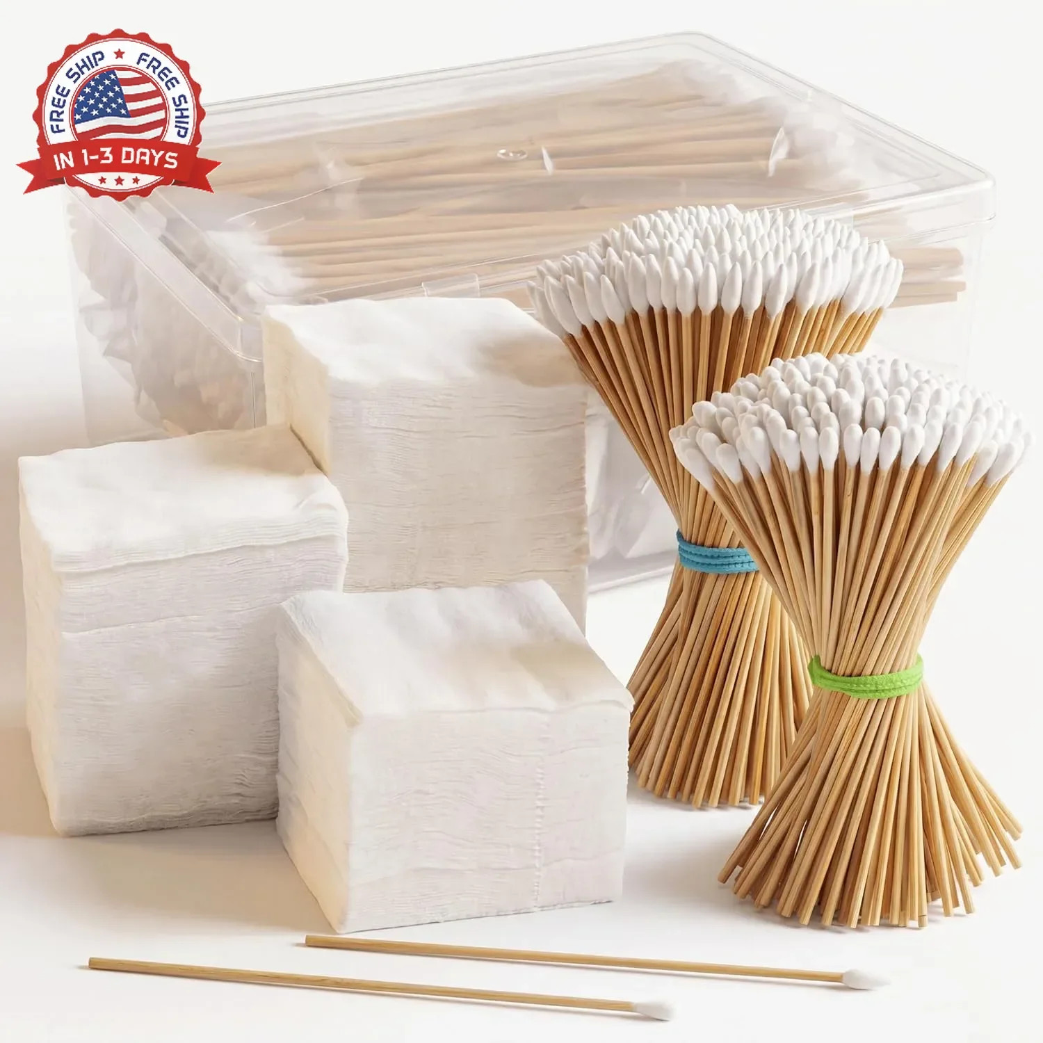 400 Pcs Gun Cleaning Patches + 200 Pcs Gun Cleaning Swabs, Gun Cleaning Supplies