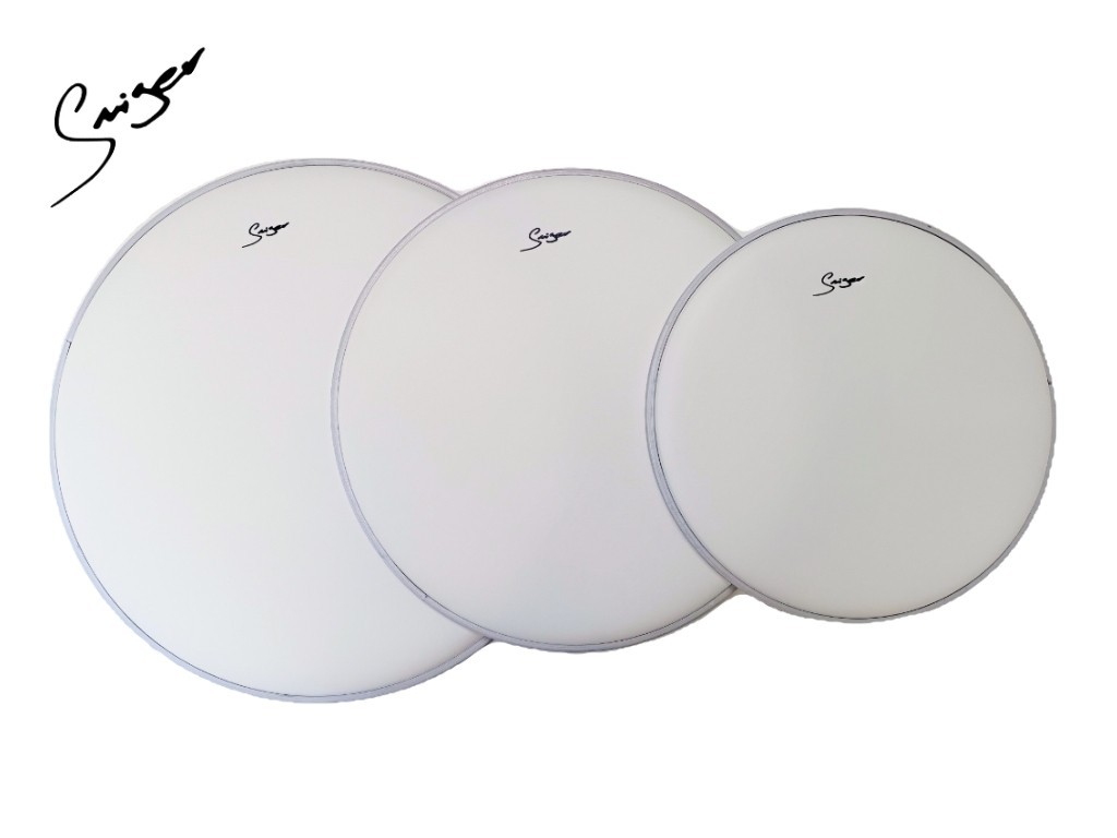 10" 12" 14" Coated Drum Head Fusion pack - 1ply White SMIGER