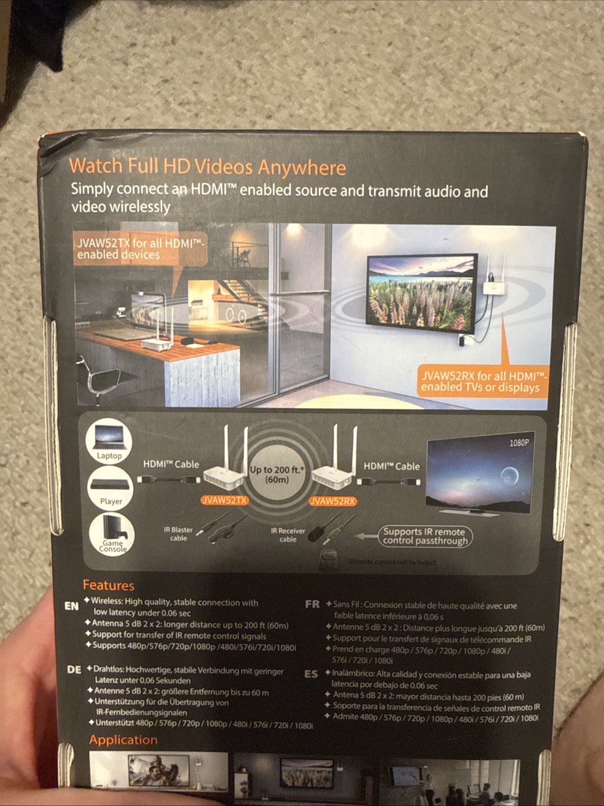 J5 Create JVAW52 Wireless Display HDMI Extender (Factory Sealed)