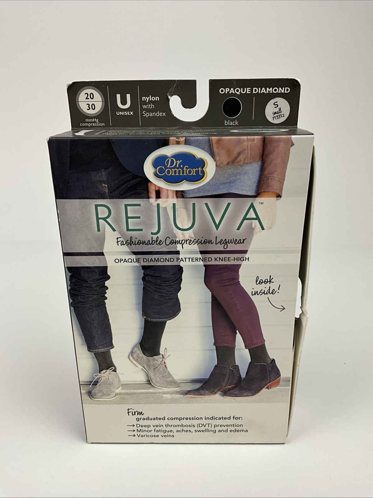 Dr. Comfort Rejuva Opaque Diamond Pattern Knee High Compressionr Small 20/30