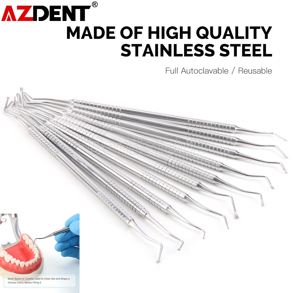 AZDENT Dental Excavator Scoop Restoration Cavity Carious Decay Remover Tool