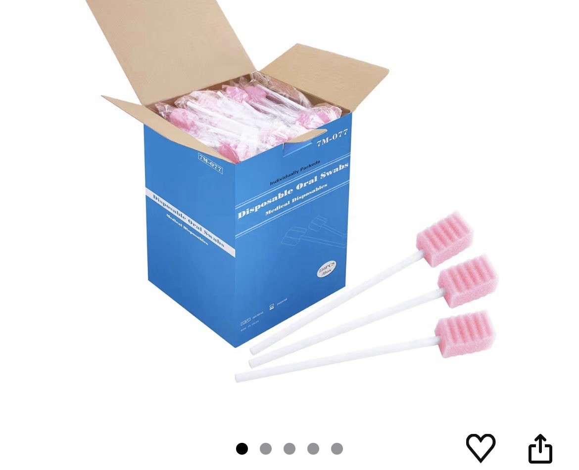 200 Count Of Disposal Mouth Swab Sponges Unflavored & Sterile Oral Swans