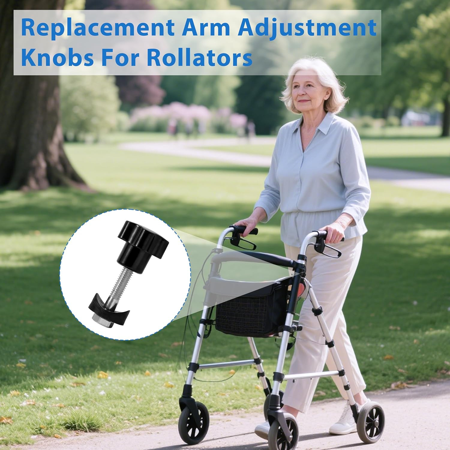 2 Sets Rollator Walker Replacement Parts，Complete Walker Accessories Kit with 4