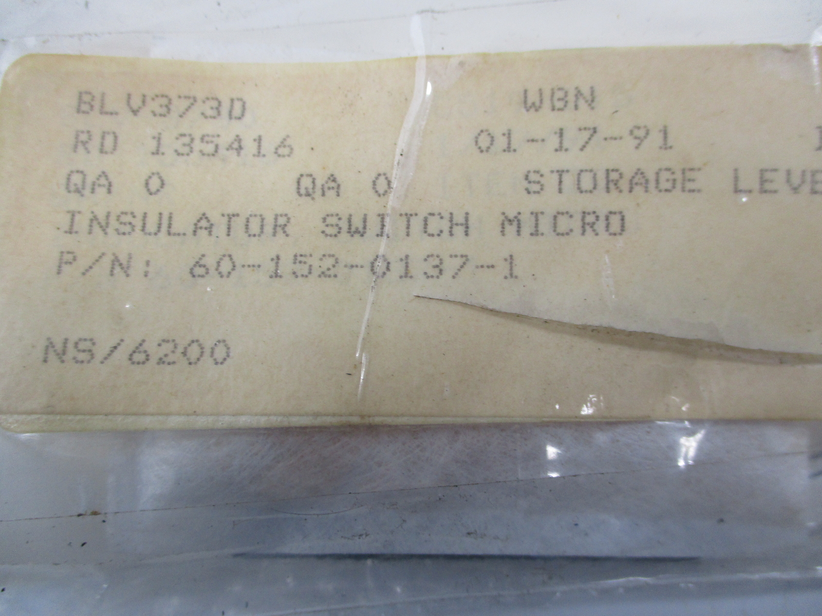 INDUSTRIAL SPARE 60-152-0137-1 INSULATOR SWITCH NSNP