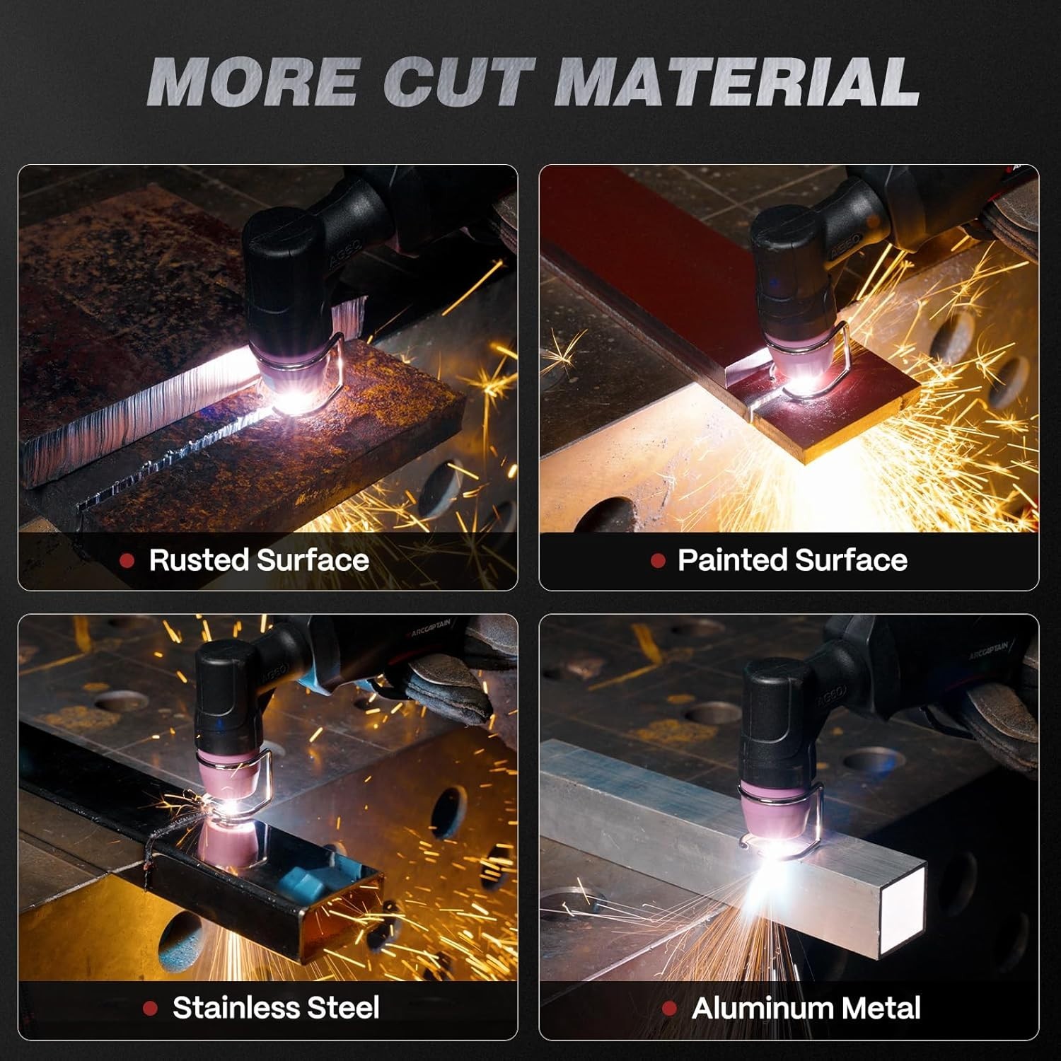 ARCCAPTAIN 55A Plasma Cutter, Non-Touch Pilot Arc High-Frequency Plasma Cutting