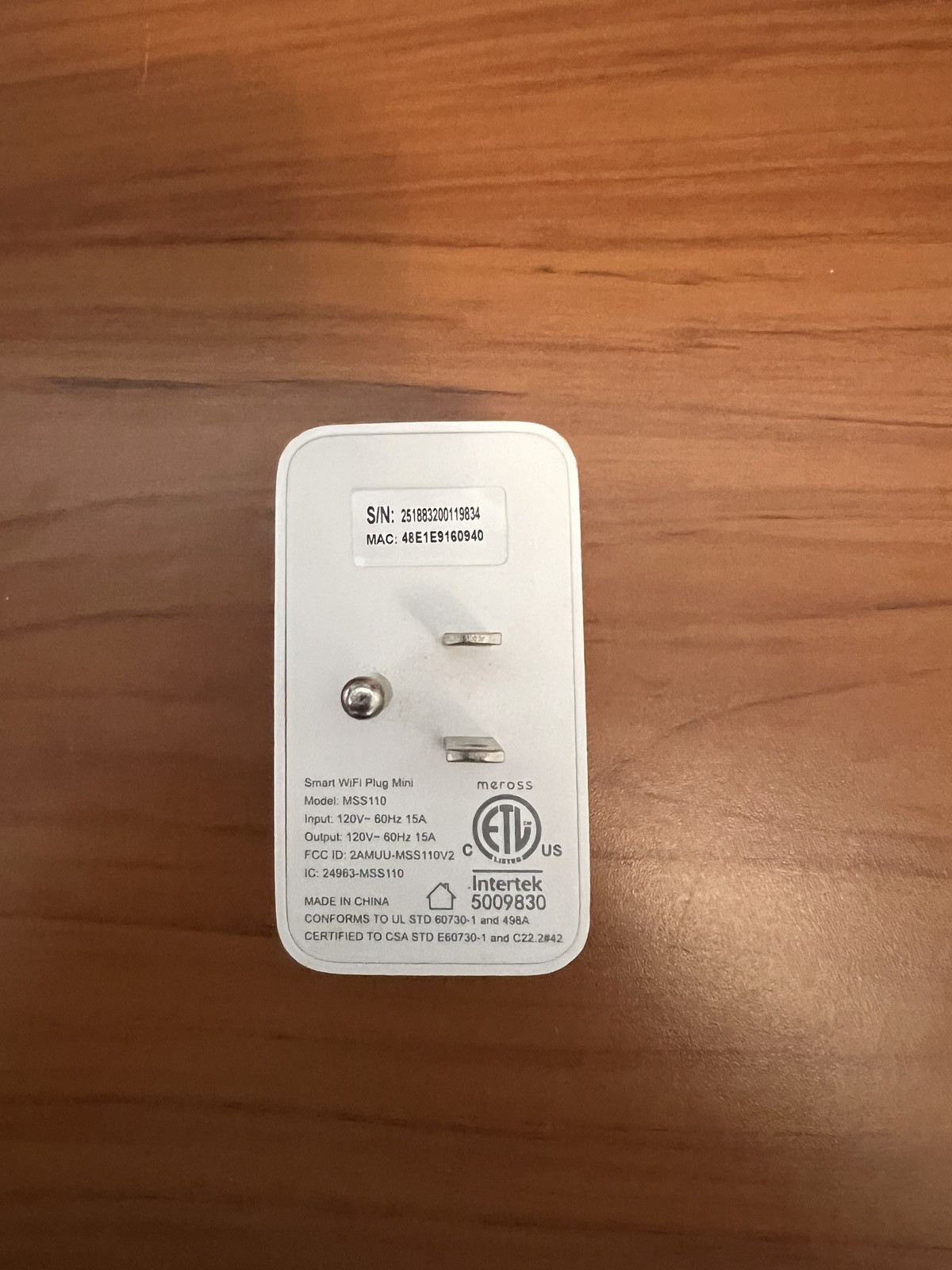 Meross Smart Wi-Fi Plug Mini, Model MSS110 Apple HomeKit White