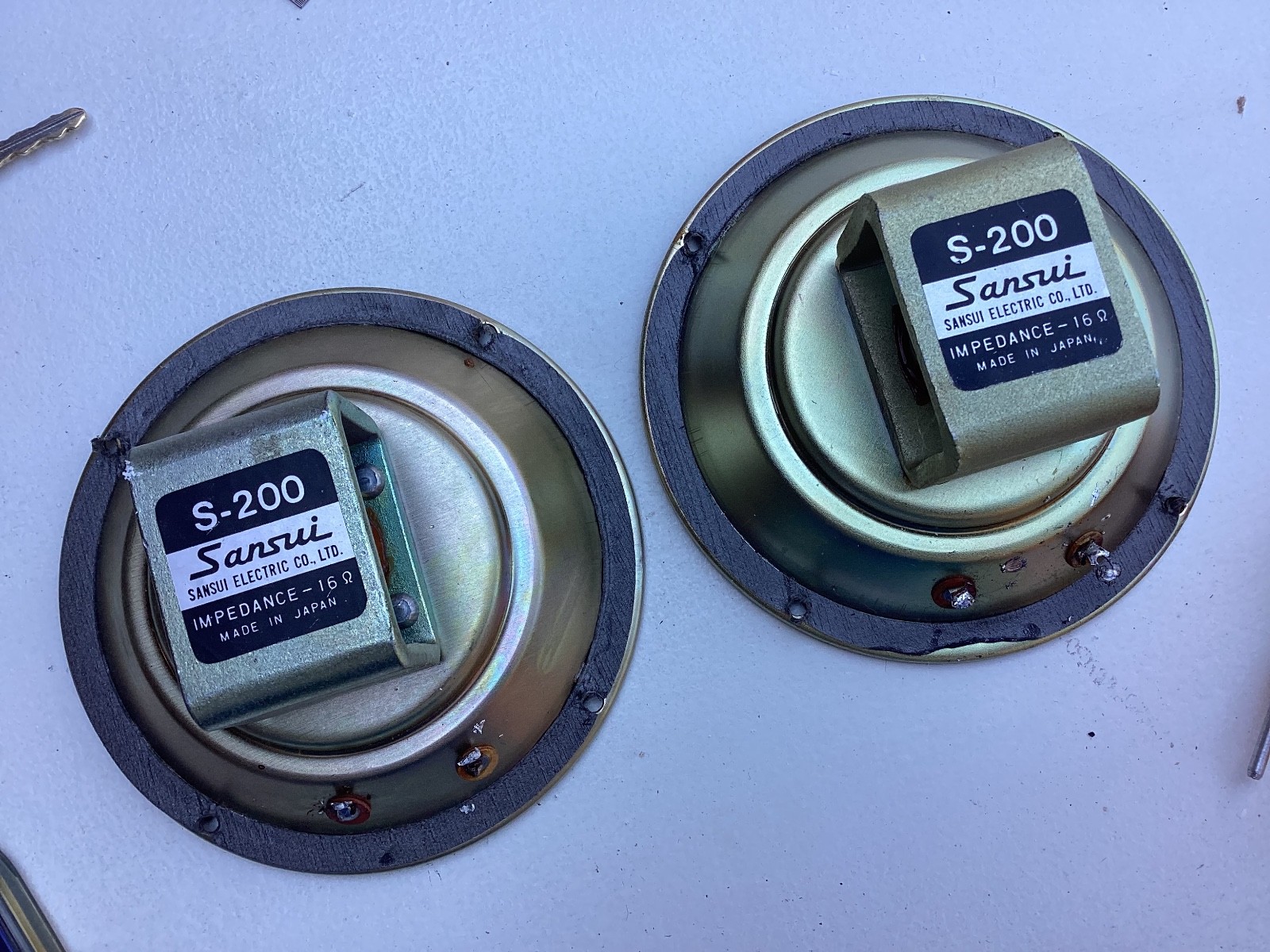 Vintage Pair Of Working Sansui  S-200 Mid ? Drivers Working Lot 2