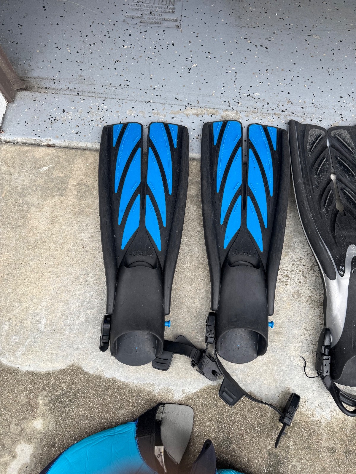 scuba diving equipment set. BCDs and wetsuit