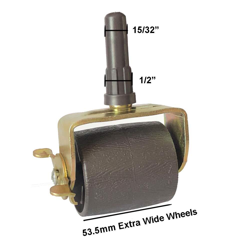Metal Stem Heavy Duty Bed Frame Wheels Casters Rollers with Socket Black