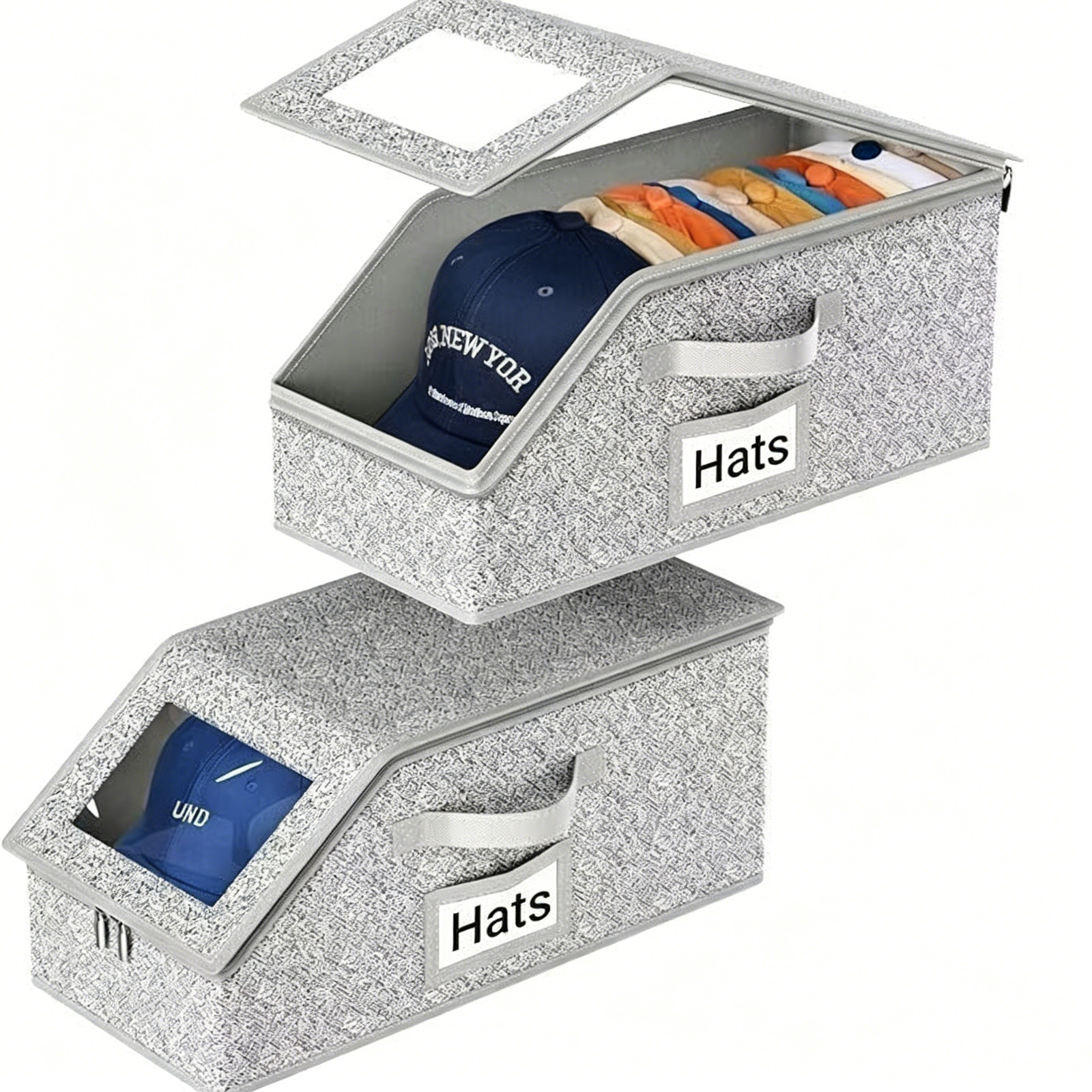 2 Pcs Stackable Hat Storage for Baseball Caps, Holds up to 24 Caps Hat Organizer