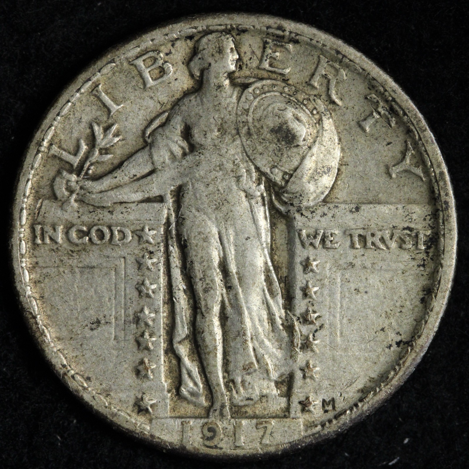 1917 TYPE 2 Standing Liberty Silver Quarter AU E244 DDPG