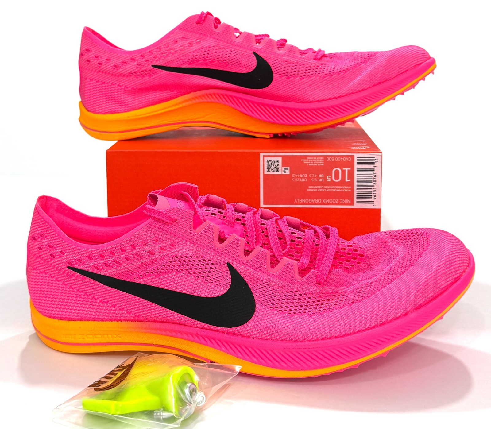 Nike ZoomX Dragonfly Hyper Pink Orange Track Spikes CV0400-600 Mens 10 - 11