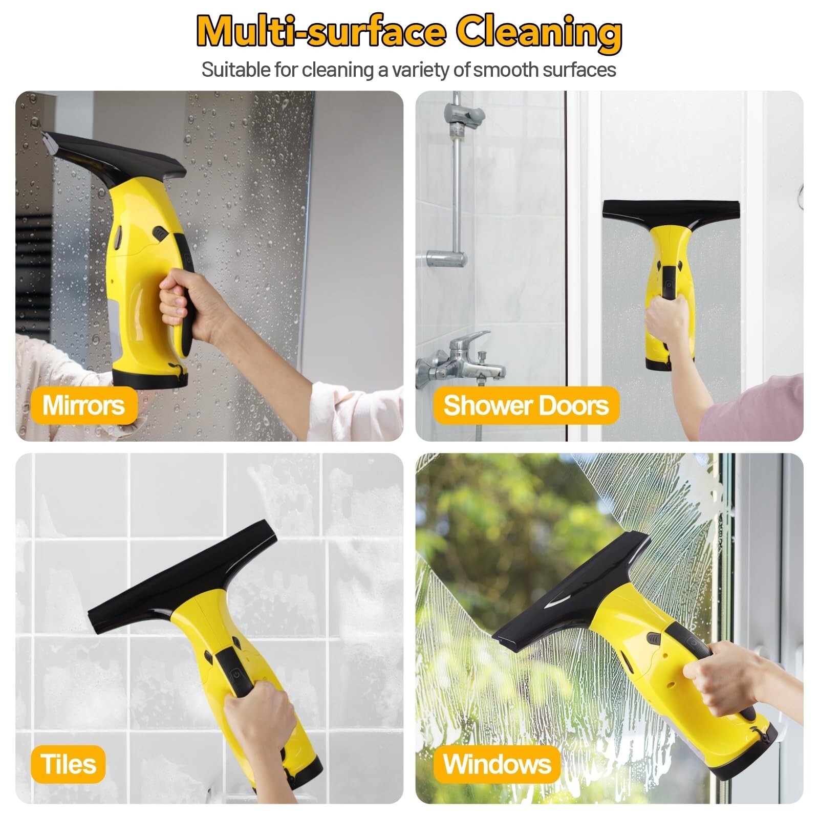 Rechargeable Window Vac, Electric Window Vacuum Squeegee, with 11 in. and 6.7...