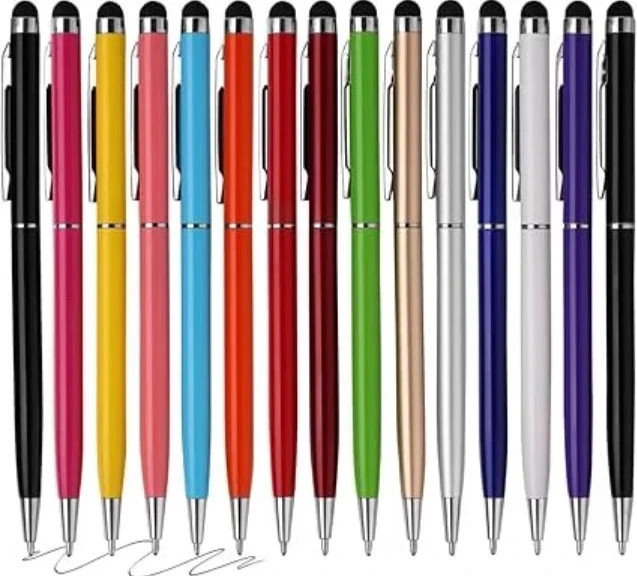 "15-Pack 2-in-1 Stylus & Ballpoint Pens for Touch Screens - Phone, Tablet USA
