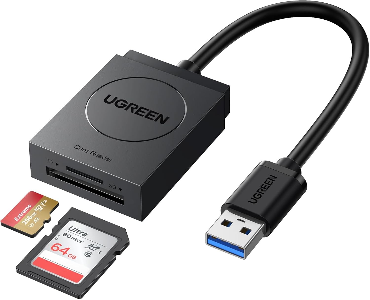 UGREEN SD Card Reader USB 3.0 Dual Slot Flash Memory Card Reader TF SD SDXC SDHC