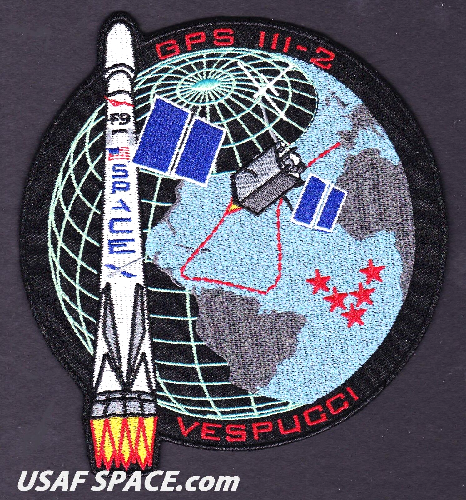 GPS III-2 SPACEX FALCON 9 - 5 SLS ORIGINAL USAF DOD SATELLITE Launch PATCH