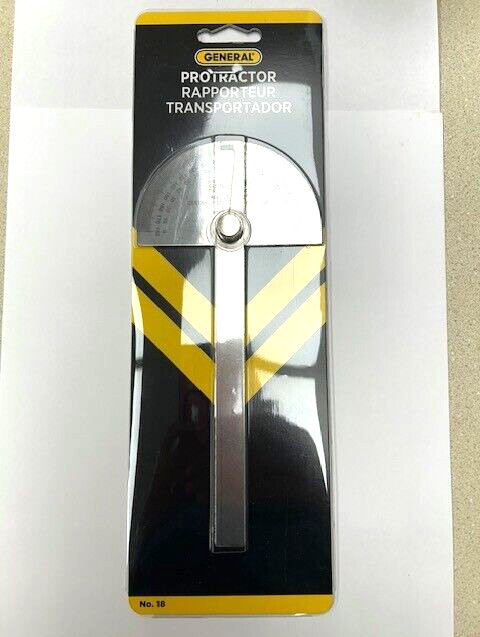 6 IN ROUND STAINLESS STEEL PROTRACTOR W/ KNURLED LOCKING NUT GENERAL TOOLS 18