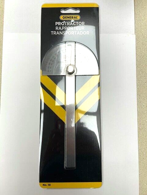 6 IN ROUND STAINLESS STEEL PROTRACTOR W/ KNURLED LOCKING NUT GENERAL TOOLS 18