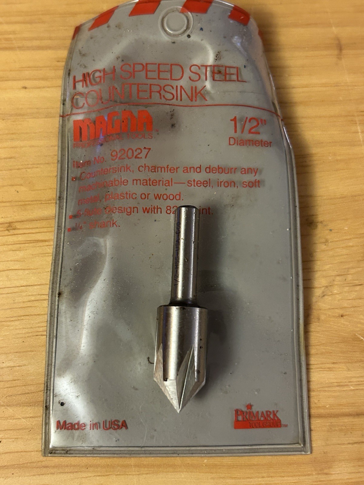 MAGNA 12027 High Speed Steel Countersink 1/2" Diameter With 1/4” Shank USA