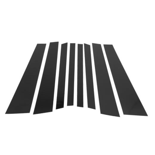 Door Pillar Window Trim - Car Front Rear Left Right Side Anti Scratch Black