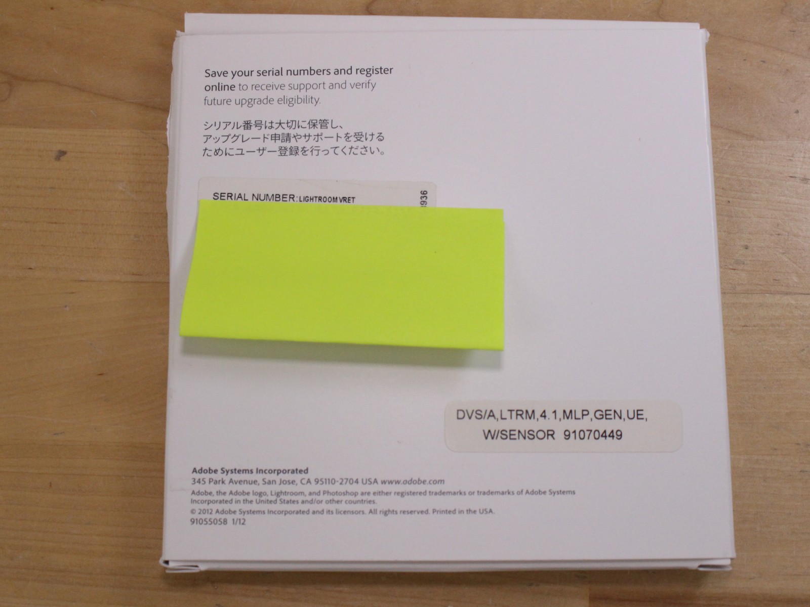 Adobe Photoshop Lightroom 4 Disc with Serial Number PC & MAC