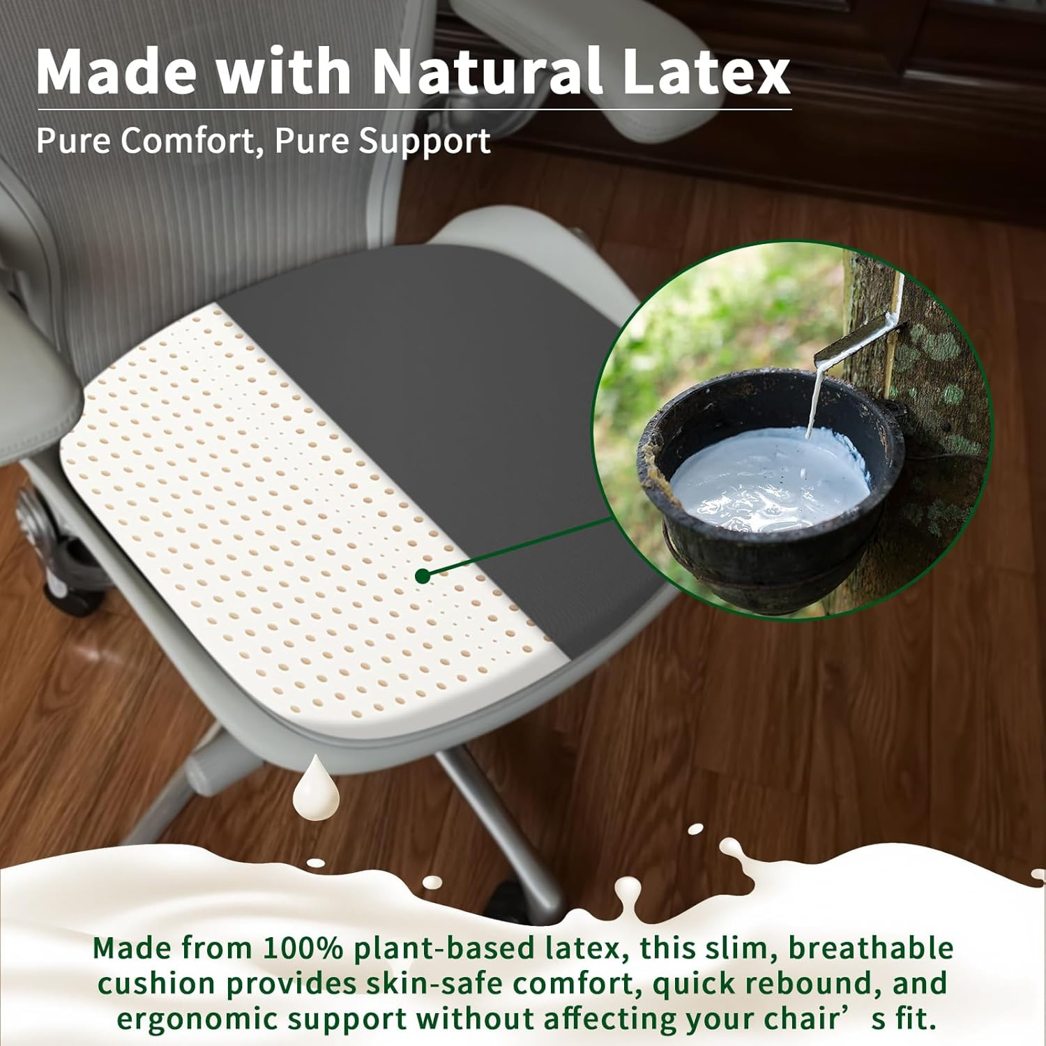 Latex Seat Cushion for Herman Miller Aeron Chair, Natural Latex Ergonomic Office