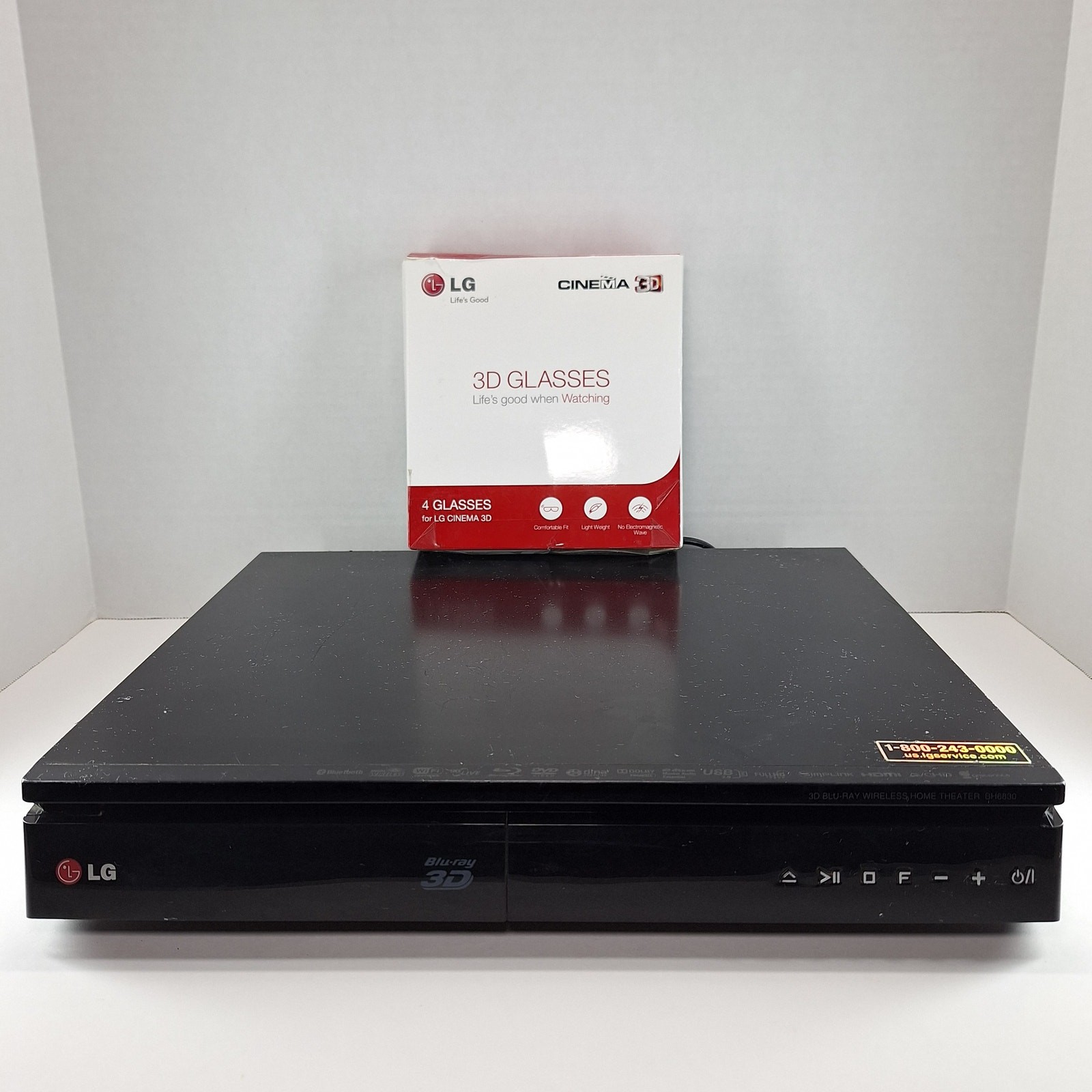 LG BH6830 3D Blu-ray 5.1 Home Theater & 3D Glasses - Partially Tested For Parts