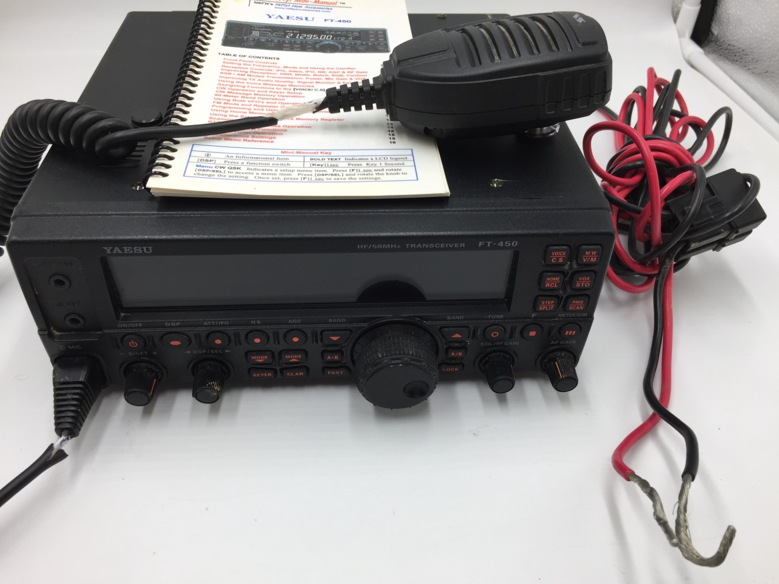Yaesu Ft-450 Transceiver Ham Unit W/ Microphone & Manual,Tested,Works,See Video