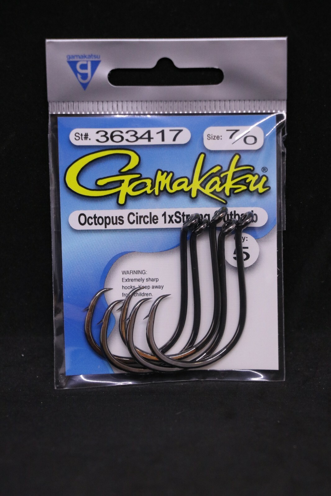 Gamakatsu Octopus Circle Outbarb Hook 1X Strong - Size 7/0 - Pack of 5