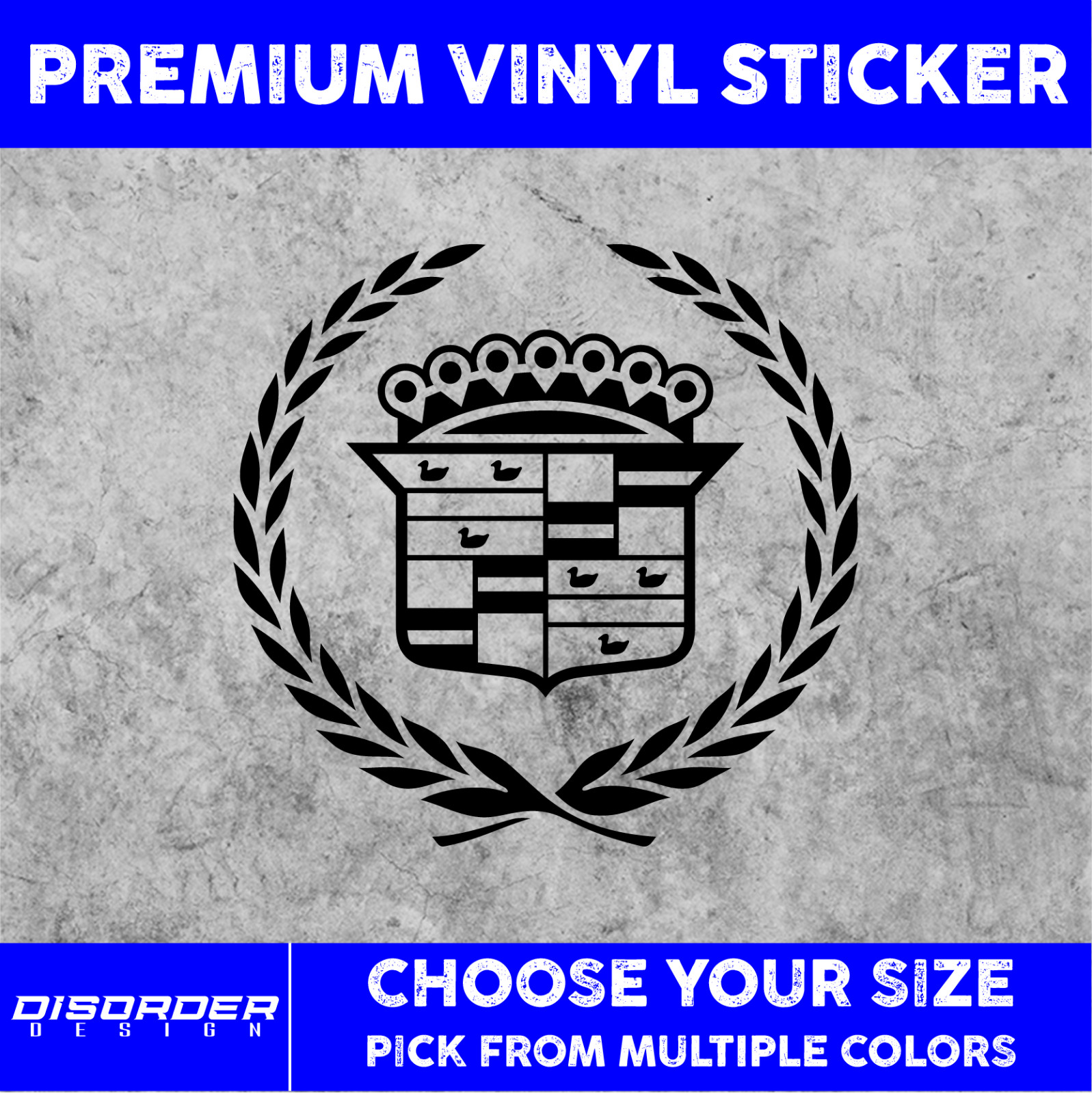 CADILLAC CLASSIC [VINYL STICKER] LUXURY CAR TRUCK WINDOW LAPTOP FOLDER TUMBLER