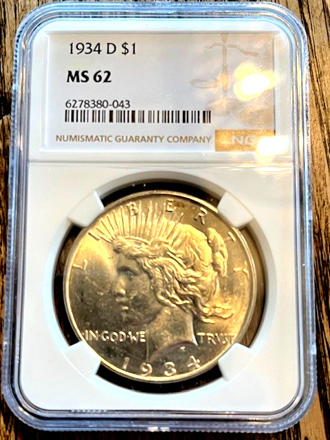 1934D Peace Dollar NGC MS 62 Super coin from Chelsea Rare Coins